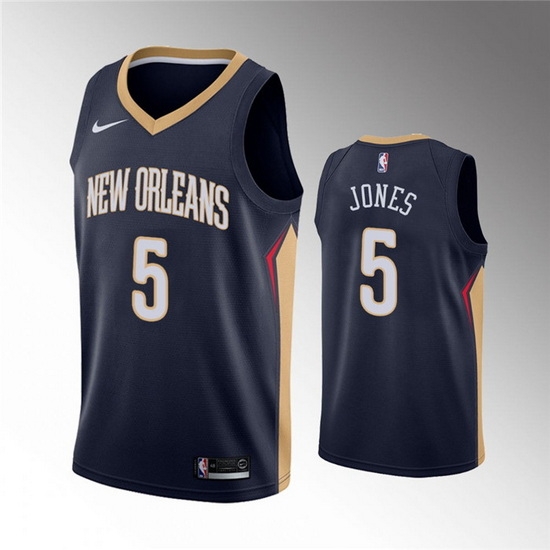 Men New Orleans Pelicans 5 Herbert Jones Navy Icon Edition Stitched Jersey Men New Orleans Pelicans 5 Herbert Jones Navy Icon Edition Stitched Jersey