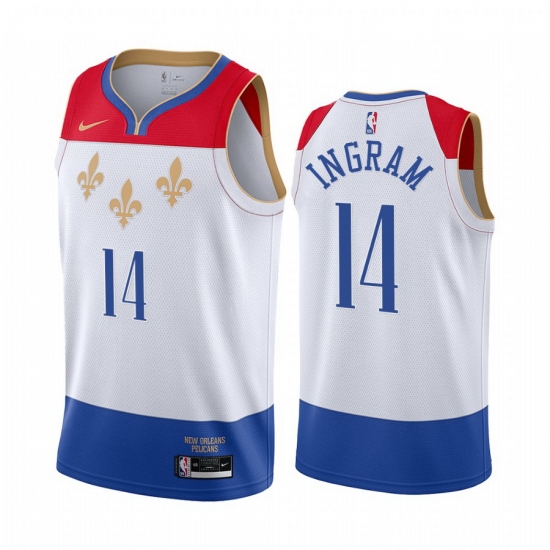 Men Nike New Orleans Pelicans 14 Brandon Ingram White NBA Swingman 2020 21 City Edition Jersey Men Nike New Orleans Pelicans 14 Brandon Ingram White NBA Swingman 2020 21 City Edition Jersey