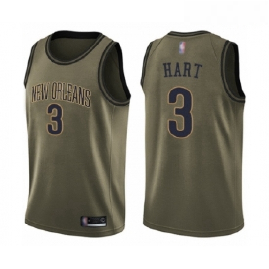 Mens New Orleans Pelicans 3 Josh Hart Swingman Green Salute to Service Basketball Jersey Mens New Orleans Pelicans 3 Josh Hart Swingman Green Salute to Service Basketball Jersey