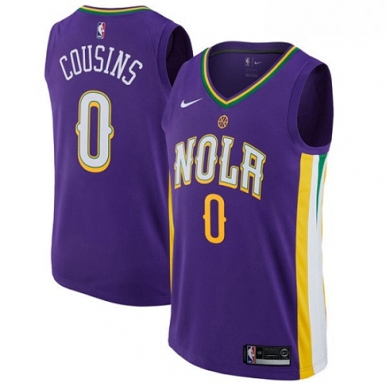 Mens Nike New Orleans Pelicans 0 DeMarcus Cousins Swingman Purple NBA Jersey City Edition Mens Nike New Orleans Pelicans 0 DeMarcus Cousins Swingman Purple NBA Jersey City Edition