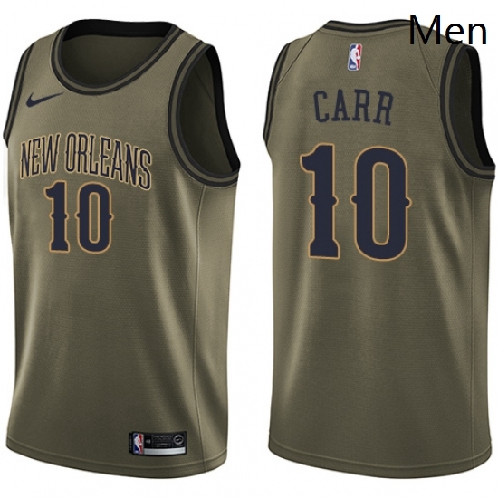 Mens Nike New Orleans Pelicans 10 Tony Carr Swingman Green Salute to Service NBA Jersey Mens Nike New Orleans Pelicans 10 Tony Carr Swingman Green Salute to Service NBA Jersey