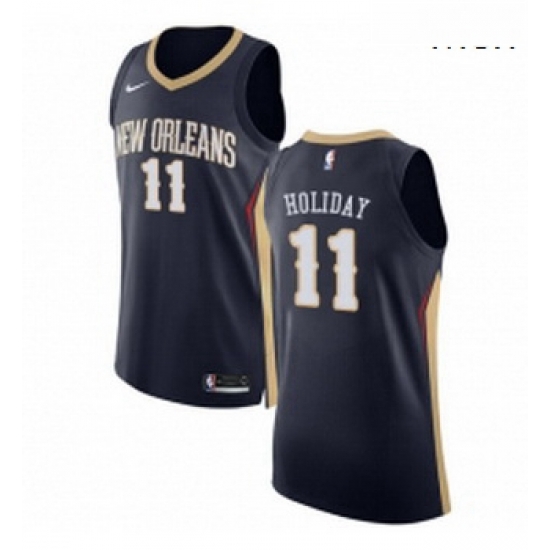 Mens Nike New Orleans Pelicans 11 Jrue Holiday Authentic Navy Blue Road NBA Jersey Icon Edition Mens Nike New Orleans Pelicans 11 Jrue Holiday Authentic Navy Blue Road NBA Jersey Icon Edition