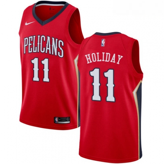 Mens Nike New Orleans Pelicans 11 Jrue Holiday Authentic Red Alternate NBA Jersey Statement Edition Mens Nike New Orleans Pelicans 11 Jrue Holiday Authentic Red Alternate NBA Jersey Statement Edition