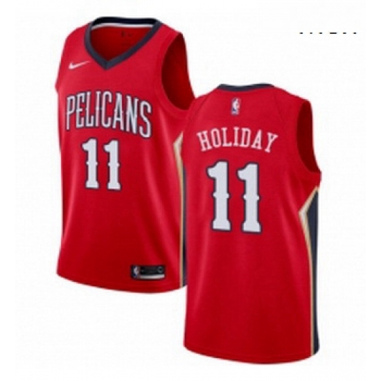 Mens Nike New Orleans Pelicans 11 Jrue Holiday Swingman Red Alternate NBA Jersey Statement Edition Mens Nike New Orleans Pelicans 11 Jrue Holiday Swingman Red Alternate NBA Jersey Statement Edition
