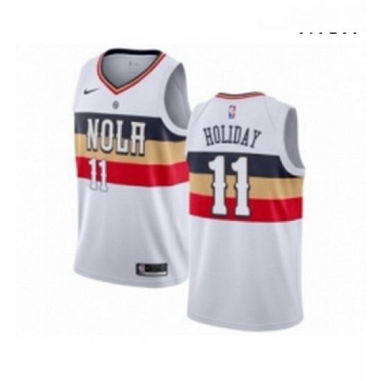 Mens Nike New Orleans Pelicans 11 Jrue Holiday White Swingman Jersey Earned Edition Mens Nike New Orleans Pelicans 11 Jrue Holiday White Swingman Jersey Earned Edition