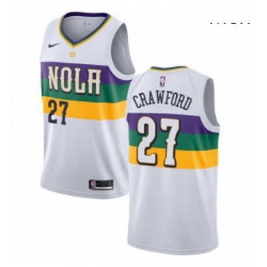 Mens Nike New Orleans Pelicans 27 Jordan Crawford Swingman White NBA Jersey City Edition Mens Nike New Orleans Pelicans 27 Jordan Crawford Swingman White NBA Jersey City Edition