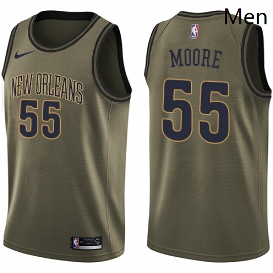 Mens Nike New Orleans Pelicans 55 ETwaun Moore Swingman Green Salute to Service NBA Jersey Mens Nike New Orleans Pelicans 55 ETwaun Moore Swingman Green Salute to Service NBA Jersey