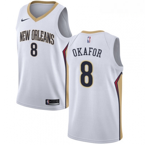 Mens Nike New Orleans Pelicans 8 Jahlil Okafor Swingman White NBA Jersey Association Edition Mens Nike New Orleans Pelicans 8 Jahlil Okafor Swingman White NBA Jersey Association Edition