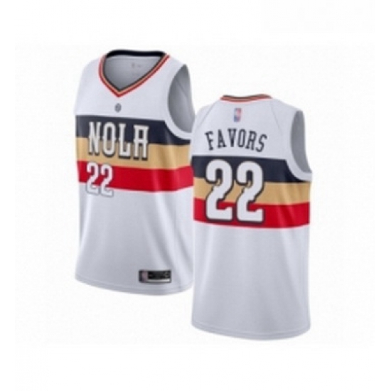 Womens New Orleans Pelicans 22 Derrick Favors White Swingman Jersey Earned Edition Womens New Orleans Pelicans 22 Derrick Favors White Swingman Jersey Earned Edition