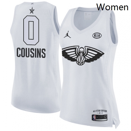 Womens Nike Jordan New Orleans Pelicans 0 DeMarcus Cousins Swingman White 2018 All Star Game NBA Jersey Womens Nike Jordan New Orleans Pelicans 0 DeMarcus Cousins Swingman White 2018 All Star Game NBA Jersey