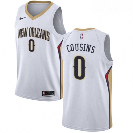 Womens Nike New Orleans Pelicans 0 DeMarcus Cousins Authentic White Home NBA Jersey Association Edition Womens Nike New Orleans Pelicans 0 DeMarcus Cousins Authentic White Home NBA Jersey Association Edition