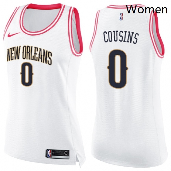 Womens Nike New Orleans Pelicans 0 DeMarcus Cousins Swingman WhitePink Fashion NBA Jersey Womens Nike New Orleans Pelicans 0 DeMarcus Cousins Swingman WhitePink Fashion NBA Jersey