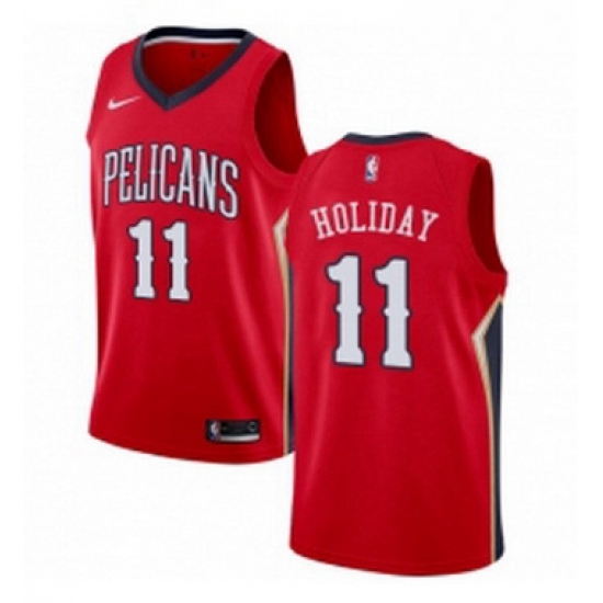 Womens Nike New Orleans Pelicans 11 Jrue Holiday Authentic Red Alternate NBA Jersey Statement Edition Womens Nike New Orleans Pelicans 11 Jrue Holiday Authentic Red Alternate NBA Jersey Statement Edition