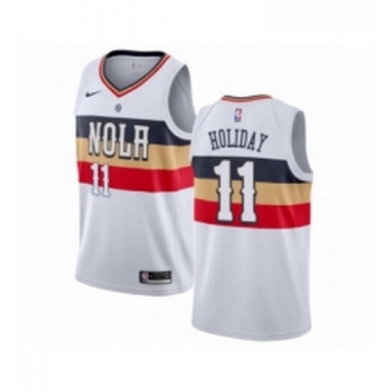 Womens Nike New Orleans Pelicans 11 Jrue Holiday White Swingman Jersey Earned Edition Womens Nike New Orleans Pelicans 11 Jrue Holiday White Swingman Jersey Earned Edition