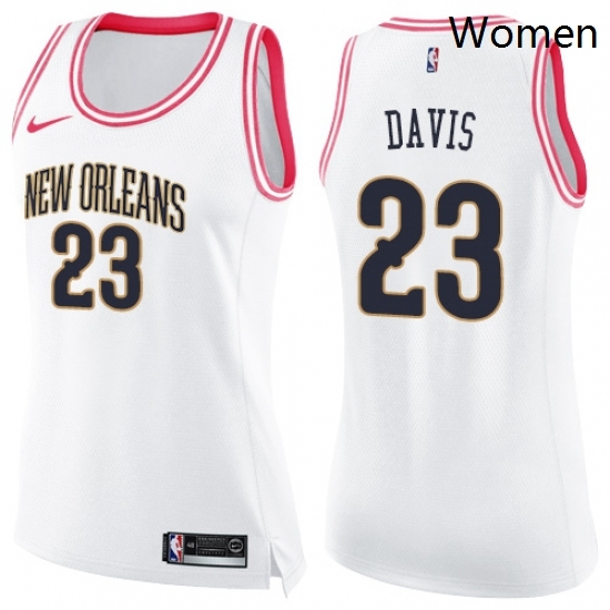 Womens Nike New Orleans Pelicans 23 Anthony Davis Swingman WhitePink Fashion NBA Jersey Womens Nike New Orleans Pelicans 23 Anthony Davis Swingman WhitePink Fashion NBA Jersey