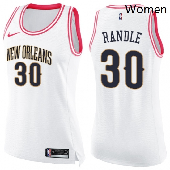 Womens Nike New Orleans Pelicans 30 Julius Randle Swingman White Pink Fashion NBA Jersey Womens Nike New Orleans Pelicans 30 Julius Randle Swingman White Pink Fashion NBA Jersey