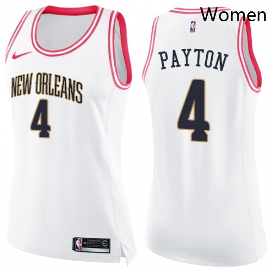 Womens Nike New Orleans Pelicans 4 Elfrid Payton Swingman White Pink Fashion NBA Jersey Womens Nike New Orleans Pelicans 4 Elfrid Payton Swingman White Pink Fashion NBA Jersey