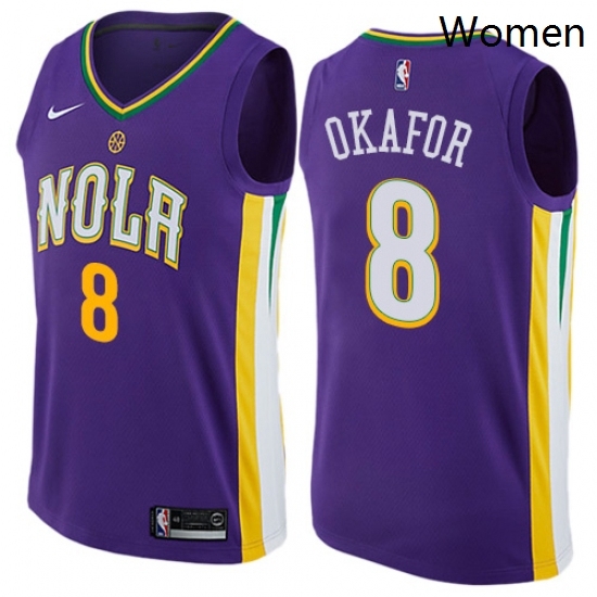Womens Nike New Orleans Pelicans 8 Jahlil Okafor Swingman Purple NBA Jersey City Edition Womens Nike New Orleans Pelicans 8 Jahlil Okafor Swingman Purple NBA Jersey City Edition