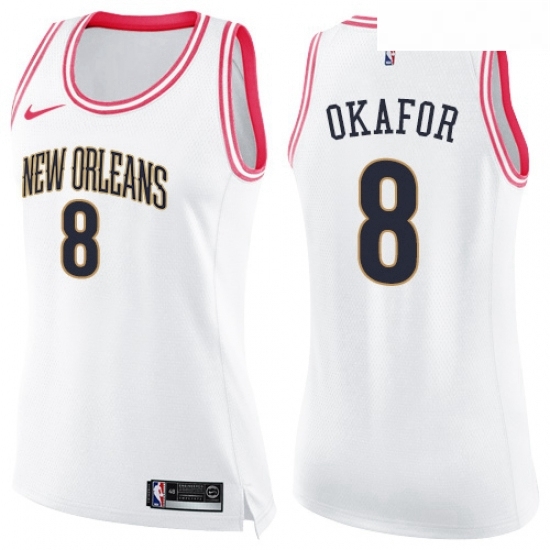 Womens Nike New Orleans Pelicans 8 Jahlil Okafor Swingman White Pink Fashion NBA Jersey Womens Nike New Orleans Pelicans 8 Jahlil Okafor Swingman White Pink Fashion NBA Jersey