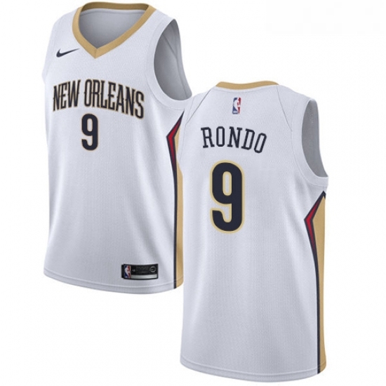 Womens Nike New Orleans Pelicans 9 Rajon Rondo Swingman White Home NBA Jersey Association Edition Womens Nike New Orleans Pelicans 9 Rajon Rondo Swingman White Home NBA Jersey Association Edition