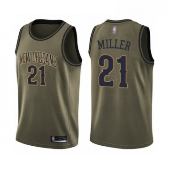 Youth New Orleans Pelicans 21 Darius Miller Swingman Green Salute to Service Basketball Jersey Youth New Orleans Pelicans 21 Darius Miller Swingman Green Salute to Service Basketball Jersey