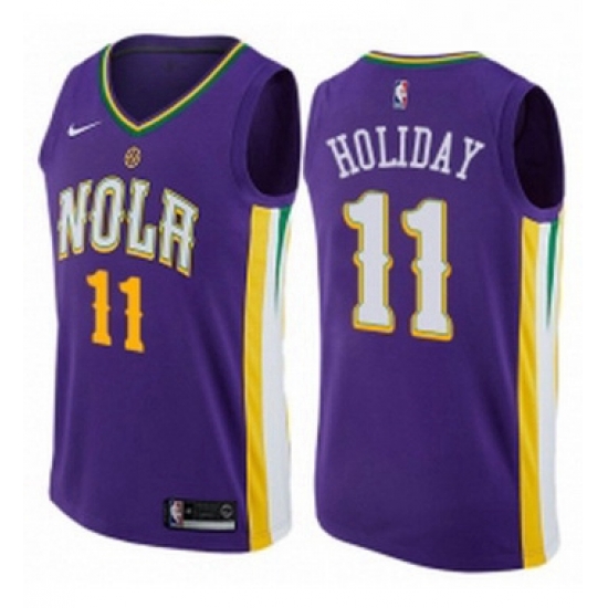 Youth Nike New Orleans Pelicans 11 Jrue Holiday Swingman Purple NBA Jersey City Edition Youth Nike New Orleans Pelicans 11 Jrue Holiday Swingman Purple NBA Jersey City Edition