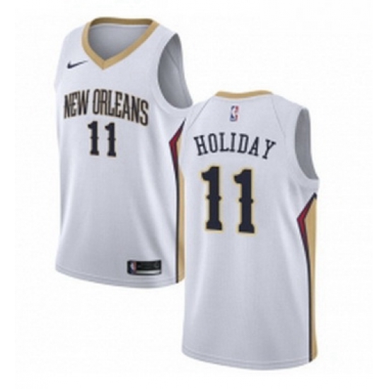 Youth Nike New Orleans Pelicans 11 Jrue Holiday Swingman White Home NBA Jersey Association Edition Youth Nike New Orleans Pelicans 11 Jrue Holiday Swingman White Home NBA Jersey Association Edition