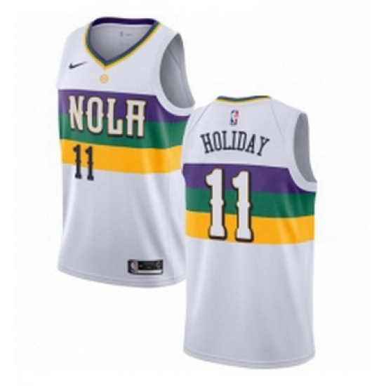 Youth Nike New Orleans Pelicans 11 Jrue Holiday Swingman White NBA Jersey City Edition Youth Nike New Orleans Pelicans 11 Jrue Holiday Swingman White NBA Jersey City Edition