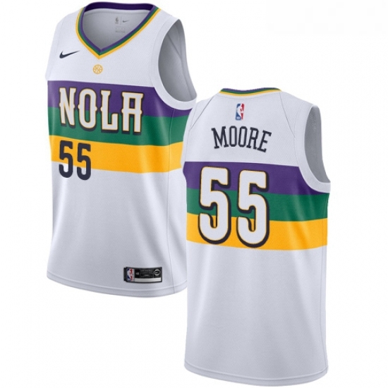 Youth Nike New Orleans Pelicans 55 ETwaun Moore Swingman White NBA Jersey City Editio Youth Nike New Orleans Pelicans 55 ETwaun Moore Swingman White NBA Jersey City Editio