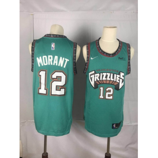 Grizzlies 12 Ja Morant Green Nike Throwback Swingman Jersey Grizzlies 12 Ja Morant Green Nike Throwback Swingman Jersey