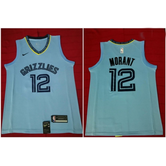 Grizzlies 12 Ja Morant Light Blue Nike Swingman Jersey Grizzlies 12 Ja Morant Light Blue Nike Swingman Jersey