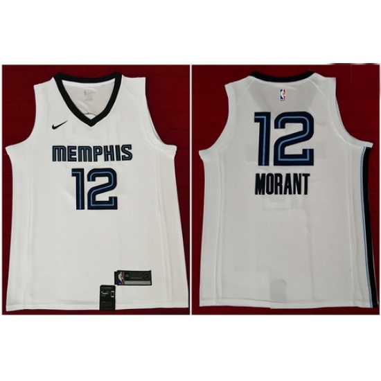 Grizzlies 12 Ja Morant White Nike Swingman Jersey 2 Grizzlies 12 Ja Morant White Nike Swingman Jersey 2