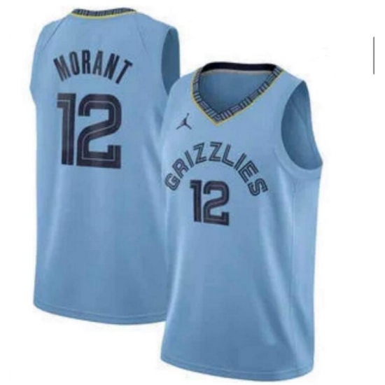 Men Jordan Brand Memphis Grizzlies 12 Ja Morant Light Blue Basketball Swingman Statement Edition Jersey Men Jordan Brand Memphis Grizzlies 12 Ja Morant Light Blue Basketball Swingman Statement Edition Jersey