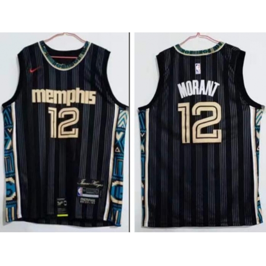 Men Memphis Grizzlies 12 Ja Morant 2020 2021 City Edition Stitched NBA Jersey Men Memphis Grizzlies 12 Ja Morant 2020 2021 City Edition Stitched NBA Jersey
