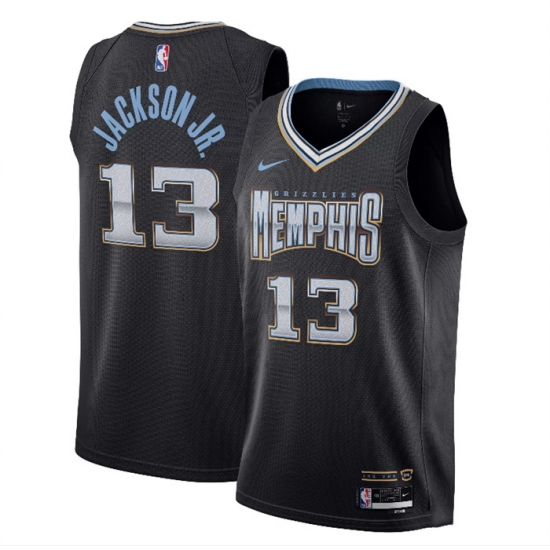 Men Memphis Grizzlies 13 Jaren Jackson Jr Black 2022 23 City Edition Stitched Basketball Jersey Men Memphis Grizzlies 13 Jaren Jackson Jr Black 2022 23 City Edition Stitched Basketball Jersey