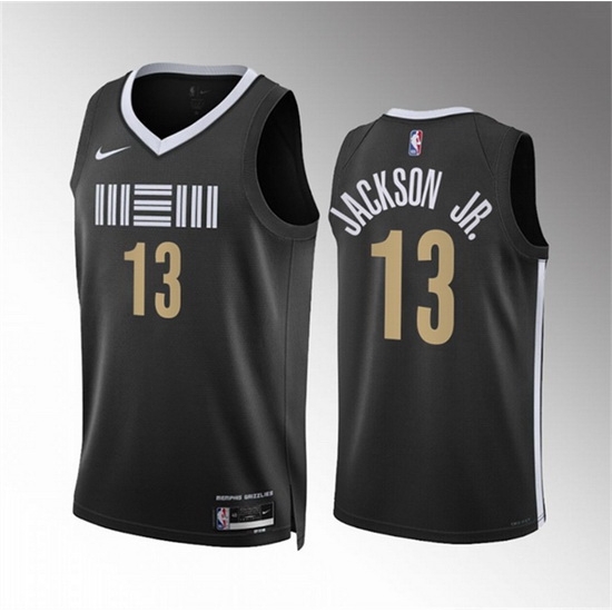Men Memphis Grizzlies 13 Jaren Jackson Jr Black 2023 24 City Edition Stitched Basketball Jersey Men Memphis Grizzlies 13 Jaren Jackson Jr Black 2023 24 City Edition Stitched Basketball Jersey