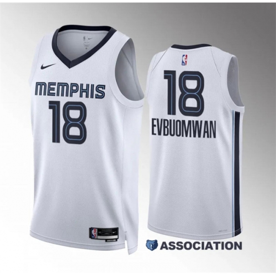 Men Memphis Grizzlies 18 Tosan Evbuomwan White Association Edition Stitched Jersey Men Memphis Grizzlies 18 Tosan Evbuomwan White Association Edition Stitched Jersey