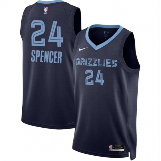 Men Memphis Grizzlies 24 Cam Spencer Navy 2024 Draft Icon Edition Stitched Jersey Men Memphis Grizzlies 24 Cam Spencer Navy 2024 Draft Icon Edition Stitched Jersey