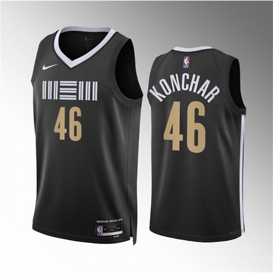 Men Memphis Grizzlies 46 John Konchar Black 2023 24 City Edition Stitched Basketball Jersey Men Memphis Grizzlies 46 John Konchar Black 2023 24 City Edition Stitched Basketball Jersey