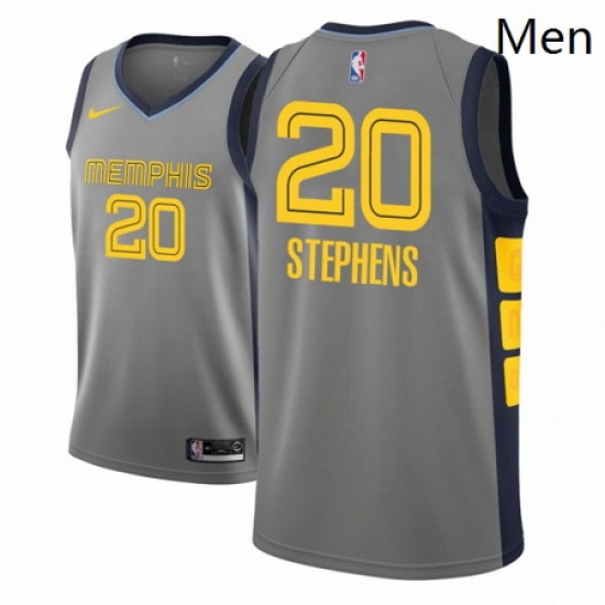 Men NBA 2018 19 Memphis Grizzlies 20 DJ Stephens City Edition Gray Jersey Men NBA 2018 19 Memphis Grizzlies 20 DJ Stephens City Edition Gray Jersey