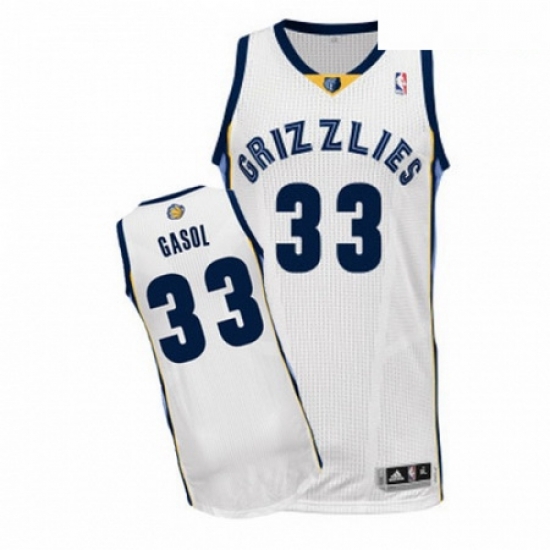 Mens Adidas Memphis Grizzlies 33 Marc Gasol Authentic White Home NBA Jersey Mens Adidas Memphis Grizzlies 33 Marc Gasol Authentic White Home NBA Jersey