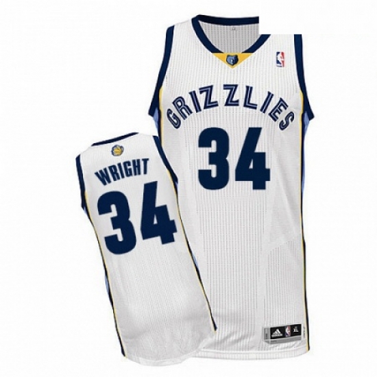 Mens Adidas Memphis Grizzlies 34 Brandan Wright Authentic White Home NBA Jersey Mens Adidas Memphis Grizzlies 34 Brandan Wright Authentic White Home NBA Jersey