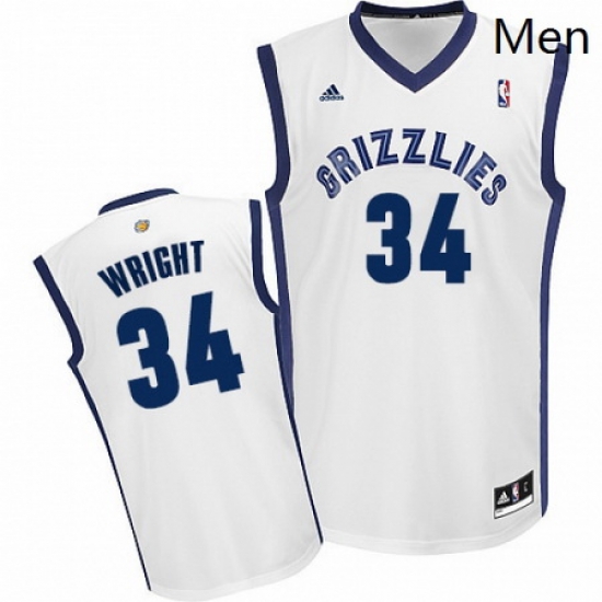 Mens Adidas Memphis Grizzlies 34 Brandan Wright Swingman White Home NBA Jersey Mens Adidas Memphis Grizzlies 34 Brandan Wright Swingman White Home NBA Jersey