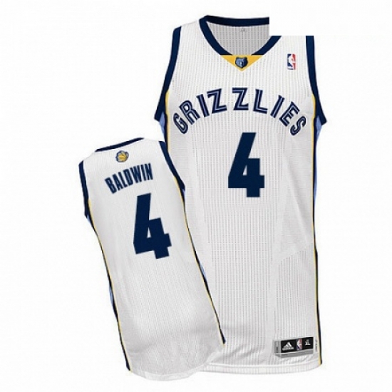 Mens Adidas Memphis Grizzlies 4 Wade Baldwin Authentic White Home NBA Jersey Mens Adidas Memphis Grizzlies 4 Wade Baldwin Authentic White Home NBA Jersey