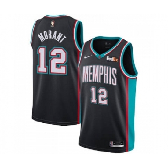 Men's Memphis Grizzlies #12 Ja Morant 2021 Black Swingman Stitched Basketball Jersey Men's Memphis Grizzlies #12 Ja Morant 2021 Black Swingman Stitched Basketball Jersey