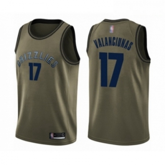 Mens Memphis Grizzlies 17 Jonas Valanciunas Swingman Green Salute to Service Basketball Jersey Mens Memphis Grizzlies 17 Jonas Valanciunas Swingman Green Salute to Service Basketball Jersey