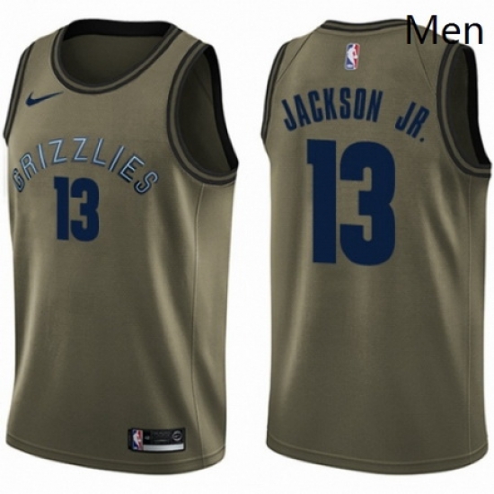 Mens Nike Memphis Grizzlies 13 Jaren Jackson Jr Swingman Green Salute to Service NBA Jersey Mens Nike Memphis Grizzlies 13 Jaren Jackson Jr Swingman Green Salute to Service NBA Jersey