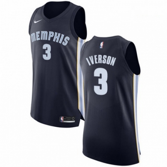 Mens Nike Memphis Grizzlies 3 Allen Iverson Authentic Navy Blue Road NBA Jersey Icon Edition Mens Nike Memphis Grizzlies 3 Allen Iverson Authentic Navy Blue Road NBA Jersey Icon Edition