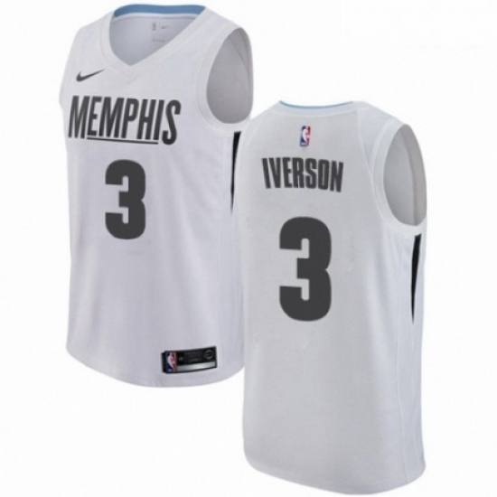Mens Nike Memphis Grizzlies 3 Allen Iverson Swingman White NBA Jersey City Edition Mens Nike Memphis Grizzlies 3 Allen Iverson Swingman White NBA Jersey City Edition