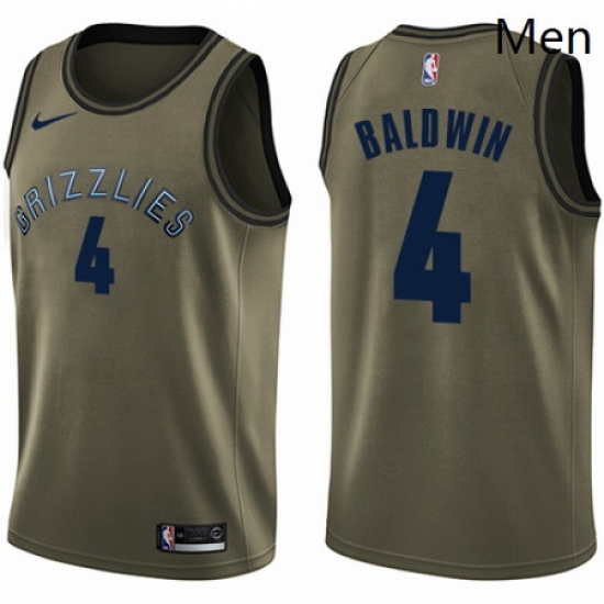 Mens Nike Memphis Grizzlies 4 Wade Baldwin Swingman Green Salute to Service NBA Jersey Mens Nike Memphis Grizzlies 4 Wade Baldwin Swingman Green Salute to Service NBA Jersey